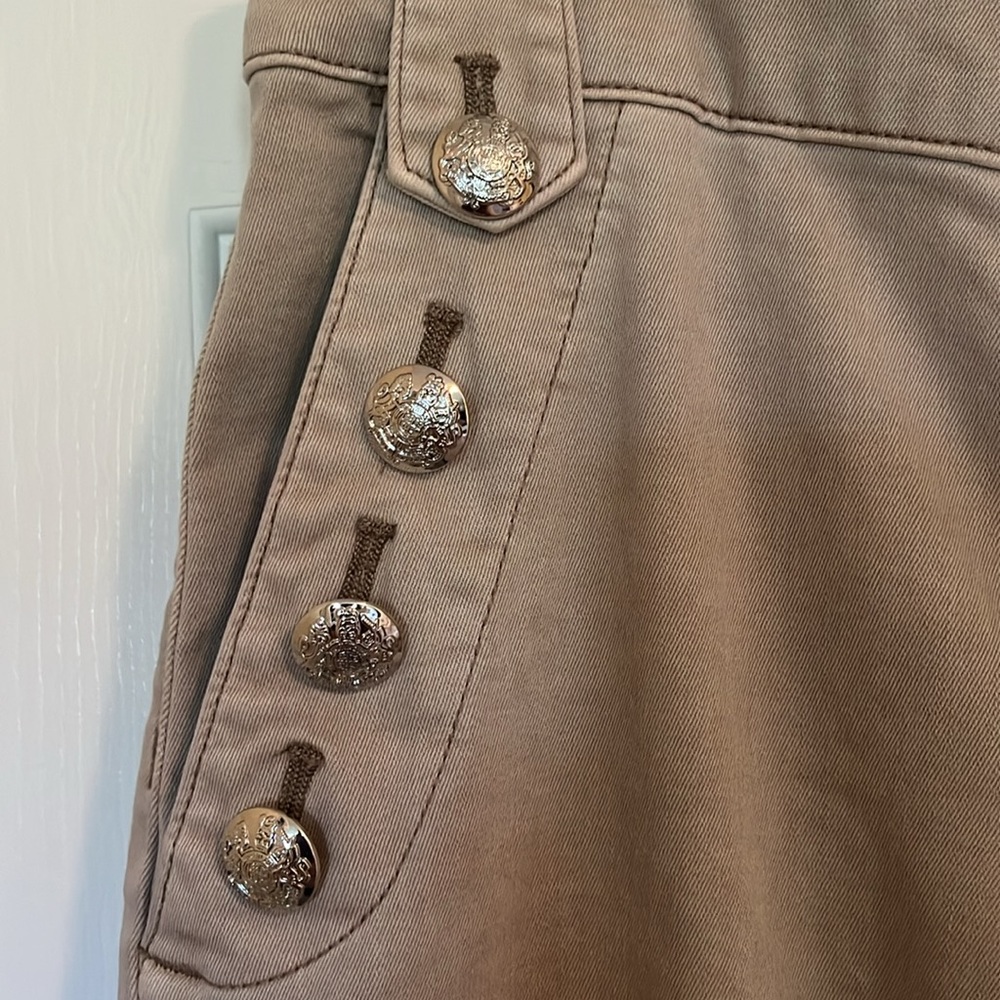 White House Black Market tan wide leg sailor pants. Size 10. - Picture 4 of 5